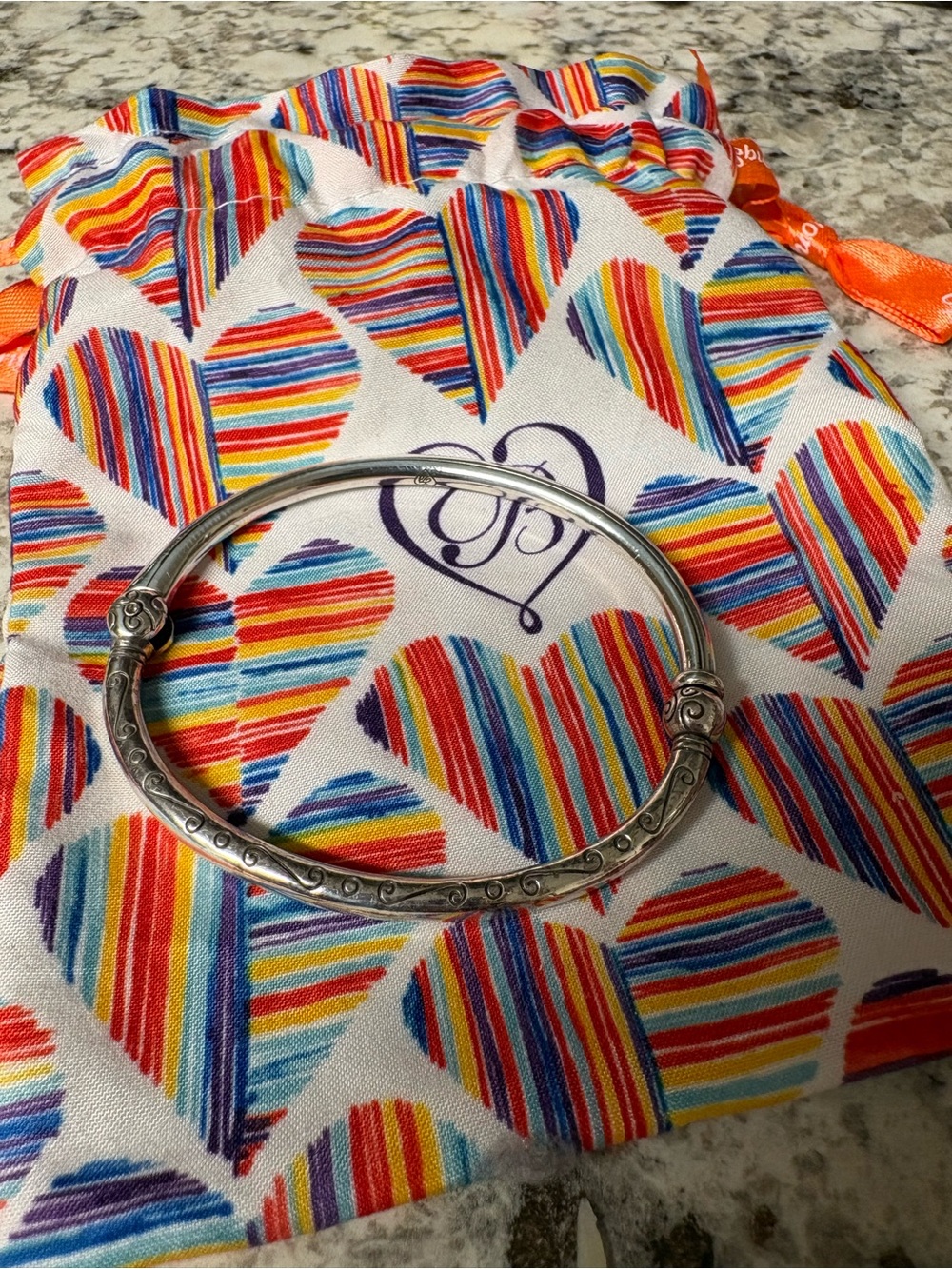 Brighton Silver-Tone Hinged Bangle Bracelet